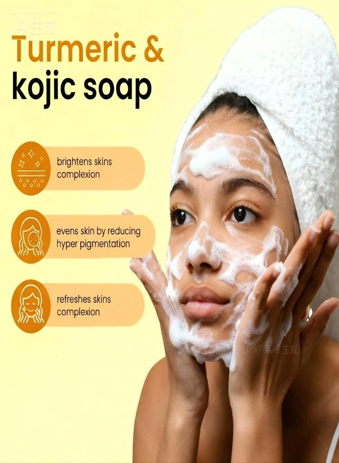 Uselective Lemon & Turmeric Glow Soap Bar / 30% Larger - Brightening Bar for Dark Spots & Acne Scars, with Kojic Acid, Vitamin C, Retinol - 3x moisturizing with Shea Butter - SLS Free for Face/Body - Image 2